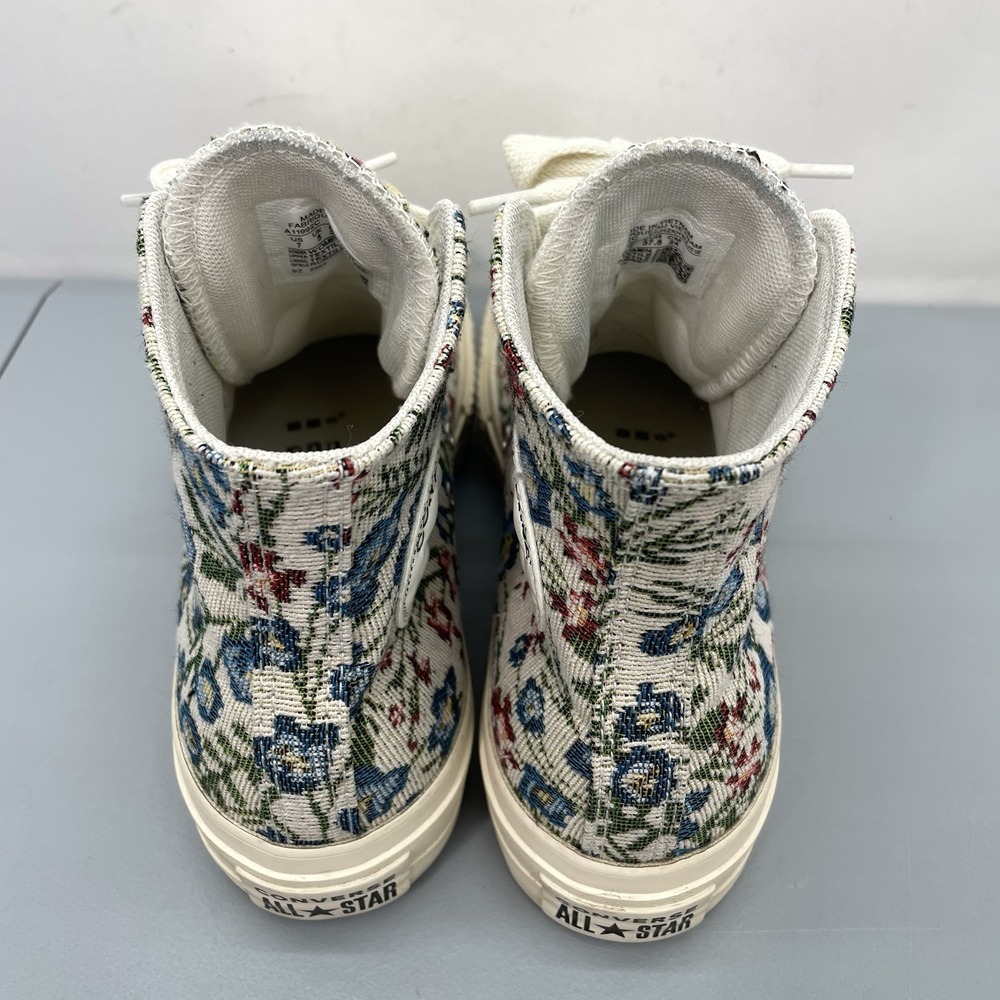 Converse All Star Lift Platform High Sneakers Shoes Floral Tapestry Blue Women 7 - Picture 8 of 13